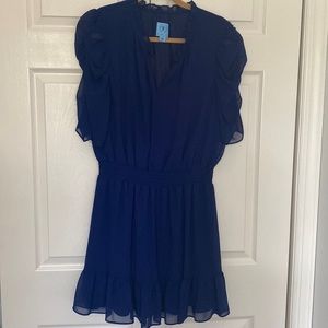Blue short sleeve with ruffle. Size XL